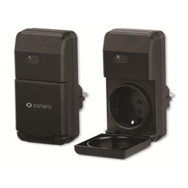 sonero Funksteckosen Set (1x Funskteckdose, 1x Funkfernbedienung), Outdoor, schwarz