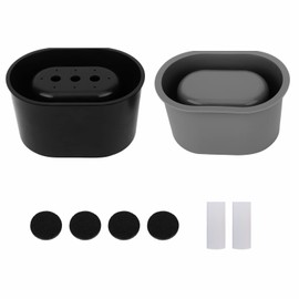 Silicone Flower Pot Mold, Reusable Oval Shape Concrete Clay Plaster Moulds Container for DIY Homemade Succulent Plant Pots, Durable Home Decor Garden Decorations Mould(Black)