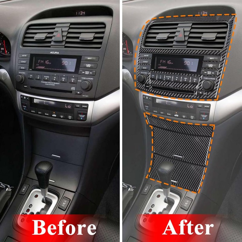 AeroBon TSX Real Carbon Fiber Interior Trim Overlay Compatible with