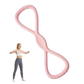 Figure 8 Resistance Bands with Non Slip Handles, 15LB Elastic Exercise Bands for Arms Shoulder Back Workout, Portable Fitness Bands for Women Men Home Gym Yoga Physical Therapy