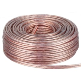 Dcsk Speaker Cable - 25 / 50 m Copper Cable - Hi-Fi / Audio / Loudspeaker Cable - Transparent / White