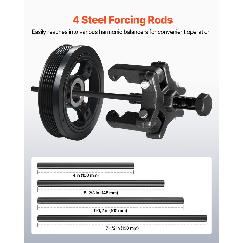 VEVOR LS Harmonic Balancer Puller Kit, Adjustable 3-Jaw Puller Fits