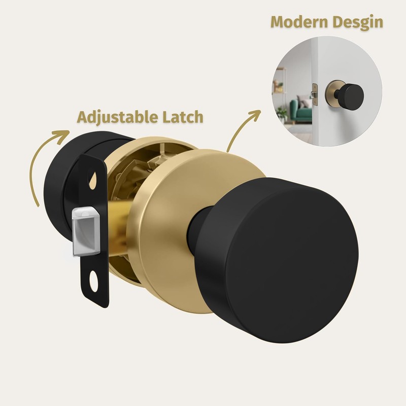 Mega Handles Buena Passage Door Knobs - 1 Pack Reversible