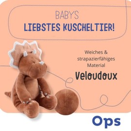 Noukie's - Children's Comforter - Small Plush Toy Ops in Cinnamon Colour - Veloudoux Comforter - Child-friendly Size (25 cm)