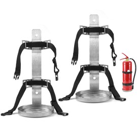 QWORK Fire Extinguisher Bracket – 2 Pack Stainless Steel Brackets, 5-1/2 Inch Diameter for 5 Pound Fire Extinguishers (5 - 8.8 lbs),
