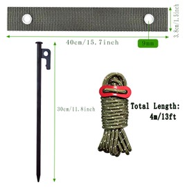 Tree Stake Kit, Heavy Duty Garden Stakes Kit Including 3 Pieces 11.8 Inches Steel Tree Stakes, 3 Pieces 15.8 Inches Tree Straps and 3 Rolls 13.1 Feet Ropes (3sets-Tree Stake)