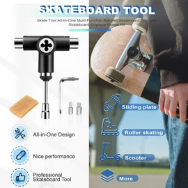 Skate Tool Multi-Function Ratchet Skateboard Tool with Skateboard Griptape Eraser Kit