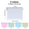 Taiyeestar Pack of 12 A4 Document Wallets, Colourful Waterproof Document