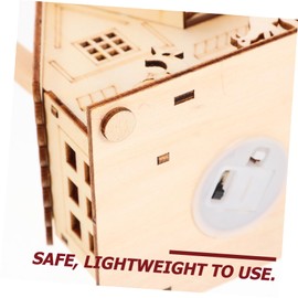 Abaodam 3Pcs Christmas Wooden Light up House Xmas Wooden Village Decor Christmas Village Scene Christmas Centerpieces