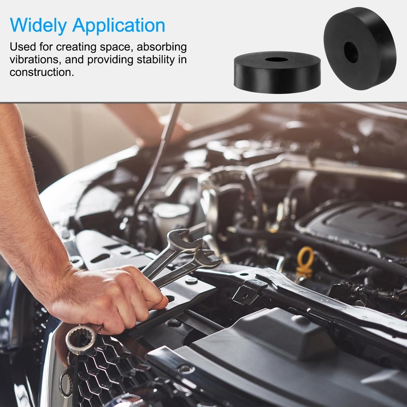 Sourcing Map 4pcs Rubber Spacers, 70mm OD x 20mm ID