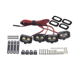 DKKY RC Bumper Light 4 Dual Lights 5050 Square Spotlight for 1/10 RC Crawler Axial SCX10 90046 TRX4 Wraith RR10 MST Redcat
