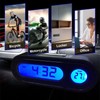 Dickno 2 in 1 Car Digital Thermometer Clock, Mini Electronic