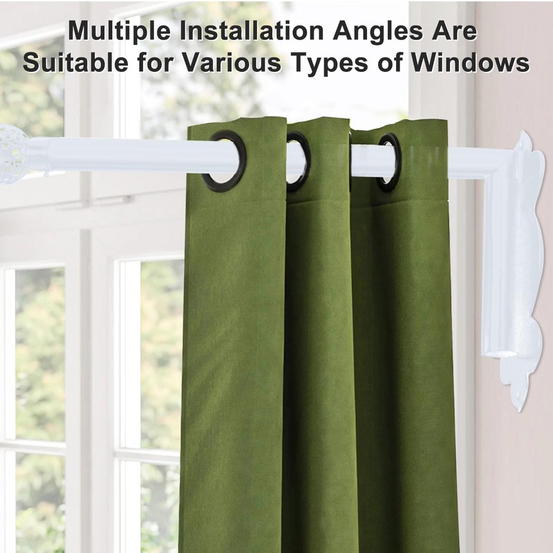 Swing Arm Curtain Rod, 47'' Long, 1.1'' Diameter, Rotate about