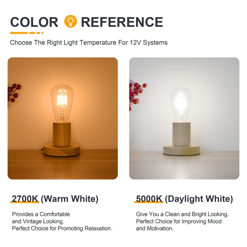 12 Volt Low Voltage LED Light Bulbs - Soft Warm