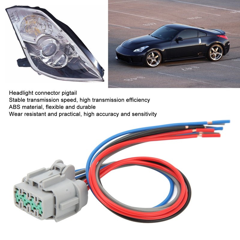 8pin Headlight Connector Pigtail 26010 CF40B Flexible Stable Transmission Fit