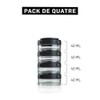 BlenderBottle GoStak Twist n' Lock Storage Jars, 40cc 4-Pak, Black