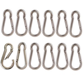 12 Pcs Stainless Steel Small Carabiner Clip Spring-Snap Hook, 1.57 Inch Small Carabiner Keychain, M4 Small Carabiner Clips for Outdoor Camping, Swing, Hammock, Hiking, Fishing,Quick Link