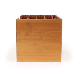 Kinson Bamboo Desk Organizer Paper Files and Mail Sorter with Adjustable Dividers - Single Unit