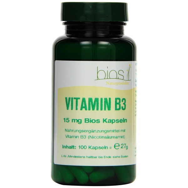 Bios Vitamin B3 15 mg 100 Capsules Pack of 1 x 27 g