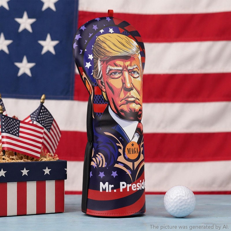 President Golf Head Covers, Funny Driver Headcover, Premium Leather Golf