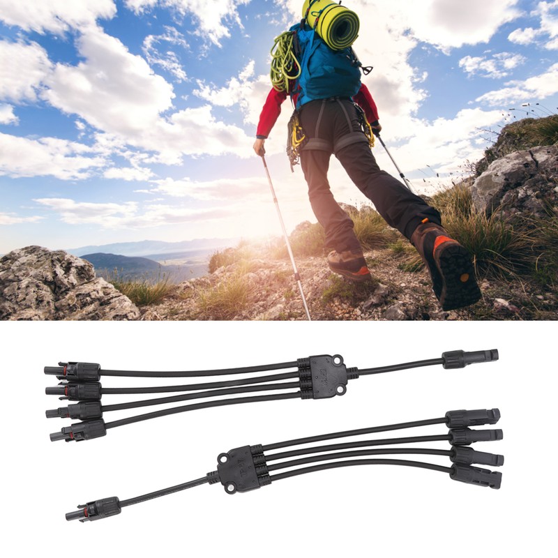 One Pair Solar Panel Adapter Y Branch 1 to 4