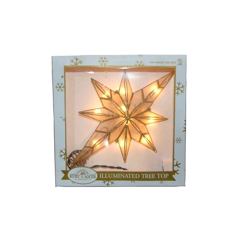 Kurt Adler 10-Light 11.4-Inch Capiz Bethlehem Star Treetop