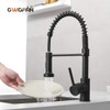OWOFAN Black Kitchen Faucet with Pull Down Sprayer Stainless Steel
