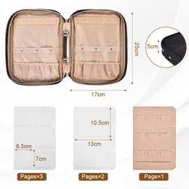 Aucuu Schmuck Organizer Tasche, Faltbar Reise Schmucktasche, Travel Schmuckaufbewahrung für Uhren Ohrring Ringe Armbänder Halsketten Broschen