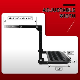 Godimg Black TireStep，Folding Adjustable，Folding Heavy Duty Tire Step for Truck, SUV and RV,Adjustable Tire Mounted Step Fit Most Tire from 9'' to 13'', Rated up to 300 Lbs