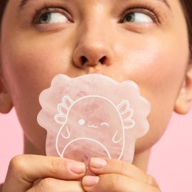 TONYMOLY x Squishmallows Archie the Axolotl Rose Quartz Gua Sha, Facial Massage Tool for Sculpting and Toning