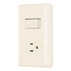 Volteck PA-APCO-BI, Placa armada interruptor y contacto color marfil