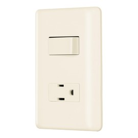Volteck PA-APCO-BI, Placa armada interruptor y contacto color marfil