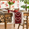 Artoid Mode Buffalo Plaid Love Hearts Valentine's Day Table Runner,