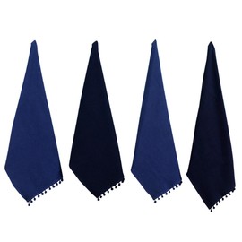 ACCENTHOME 100% Cotton Waffle Weave Kitchen Towel Set of 4 Super Soft Absorbent Tea Towels | Durable Cleaning Dish Cloths Perfect for Mess & Quick Drying Dishes Rags 18x26 inches in Blue Color