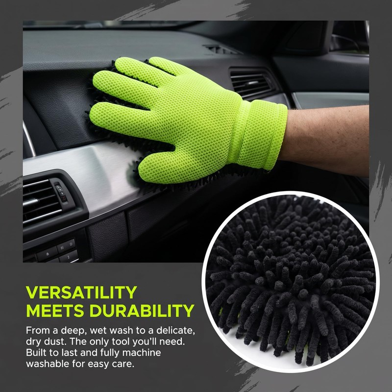 Premium Microfiber Car Wash Mitt Scratch-Free Super Absorbent Car Cleaning
