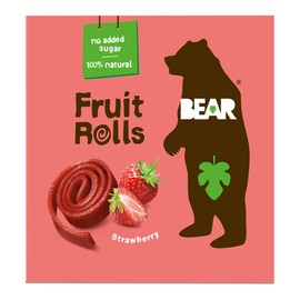 BEAR Rollitos de Fruta Fresa - Ingredientes 100 naturales - Sin azcares aadidos - Meriendas escolares y de almuerzo saludables para nios y adultos -  