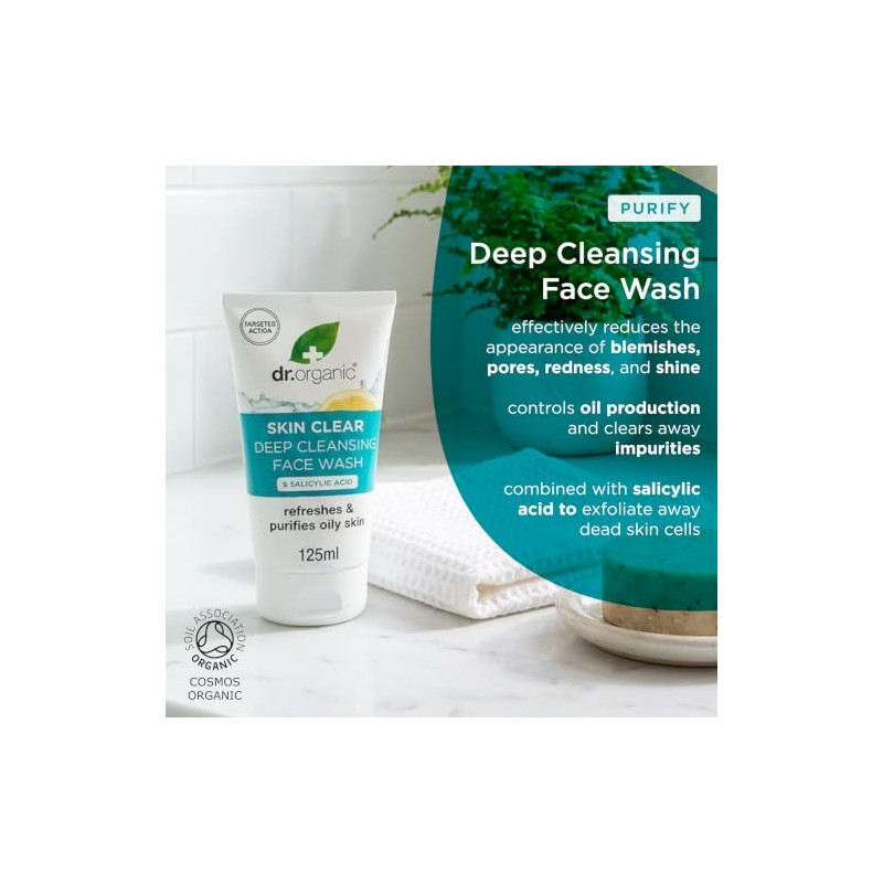 Dr Organic SkinClear Deep Pore Cleansing Face Wash 125ml