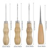 Kioiner 4 Pcs Scratch Awl with Wooden Handle, Gourd Shape