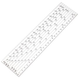 BENECREAT 27x6.7cm Corset Lacing Hole Guide, 8 Different Spacing Distances Hole Punches Tool Rectangle Acrylic Rulers for Mark Grommets on Corsets, Hole- 5mm