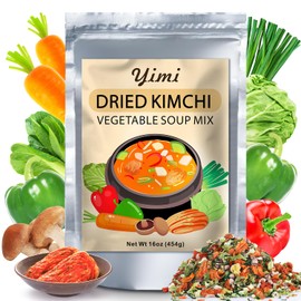 Yimi Kimchi Mushroom Ramen Toppings, Dehydrated Freeze Dried Vegetables, Mixed Veggies Soup for Ramen Noodles, All Natural Gluten Free, 16 oz