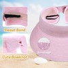 Girls Roll Up Straw Sun Visor, Wide Brim UV Protection