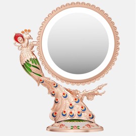 Dsgvw Valentines Day Gifts for Her, Makeup Vanity Mirror with Lights and 1X/7X Magnification - Phoenix Baroque Style Makeup Mirror - Gifts for Women Birthday Gifts for Mom Her Women