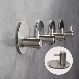 houskitch Klebehaken für Wand, robuste Klebehaken, Klebehaken für Bad oder Küche, Haken aus Edelstahl, selbstklebende Wandhaken, robust und langlebig