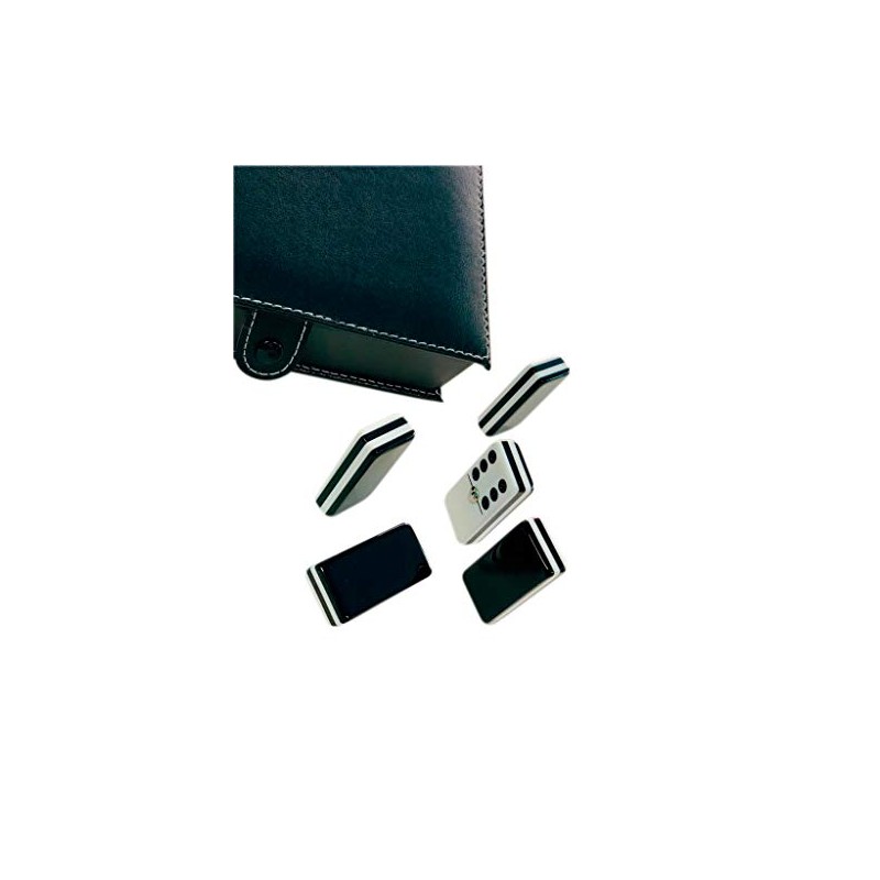Domino Profesional Acrilico Cebra Negro Estuche Tipo Libro