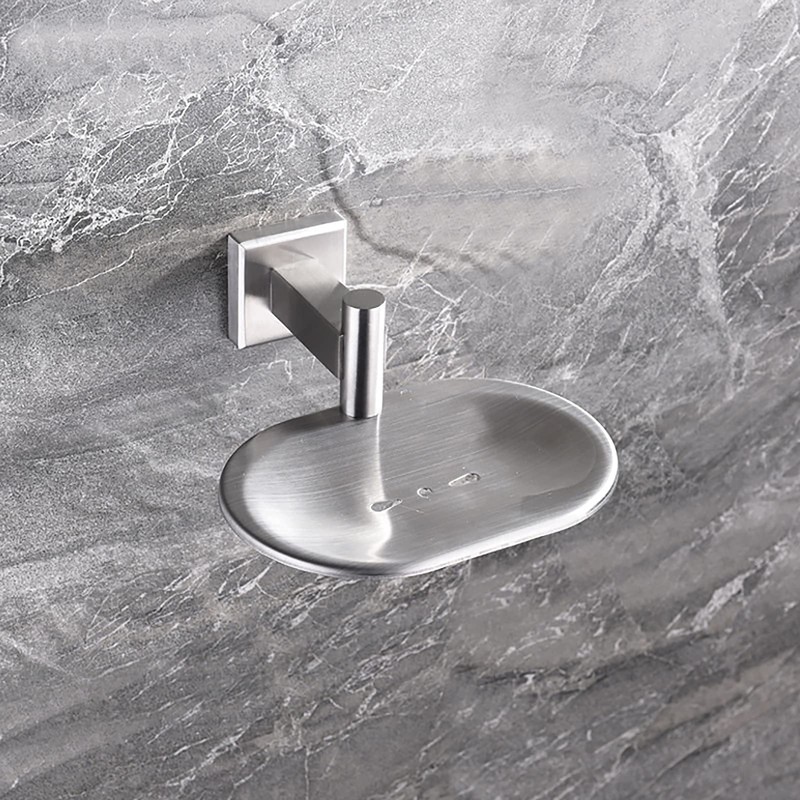 Leyden Bathroom Toilet Soap Dish, Silver Soap Holder for Shower