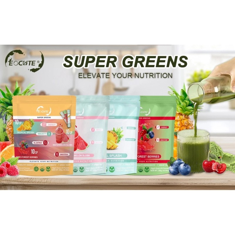 EOCUTE Super GREEN Powder Bloating Relief Gut Health & More