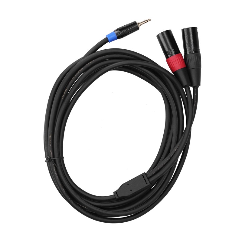 3.5mm Stereo Male to Dual 2 XLR Male Plug Connector