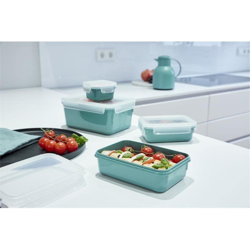 Tefal Masterseal Colour Edition Set of 4, Water Green, Rectangular,
