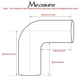 TuoLauthon 4-Ply High Performance 90 Degree Elbow Reducer Coupler Silicone Hose ID 2-1/2 to 3 inch Leg Length 102mm Wall Thickness 5mm with 2 T-Bolt Clamps