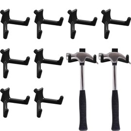 Qiyaz 8 Pcs Shed Storage Tool Hooks Accessories Compatible with Suncast, Compatible with craftsman for Hanging Shelves Accessories Part, Storage Sheds Replacement Screws, Brackets and Hooks (V Shaped)